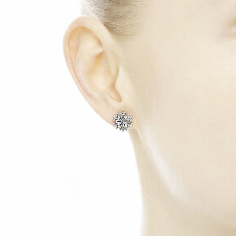 Pandora Snowflake Stud Earrings Silver Egypt OY8921530